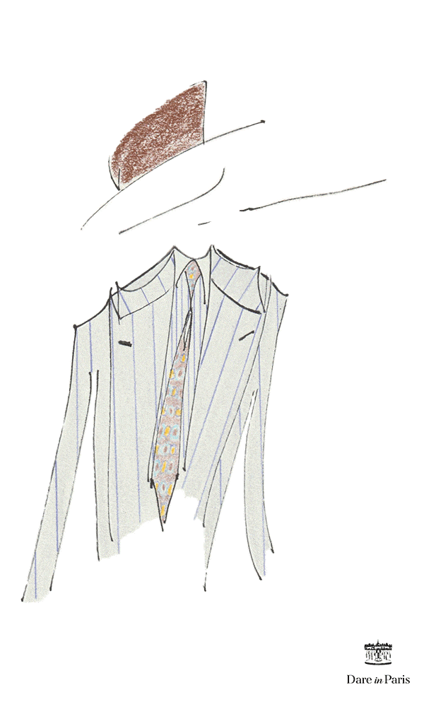 Idée d'association cravate marron costume droit
