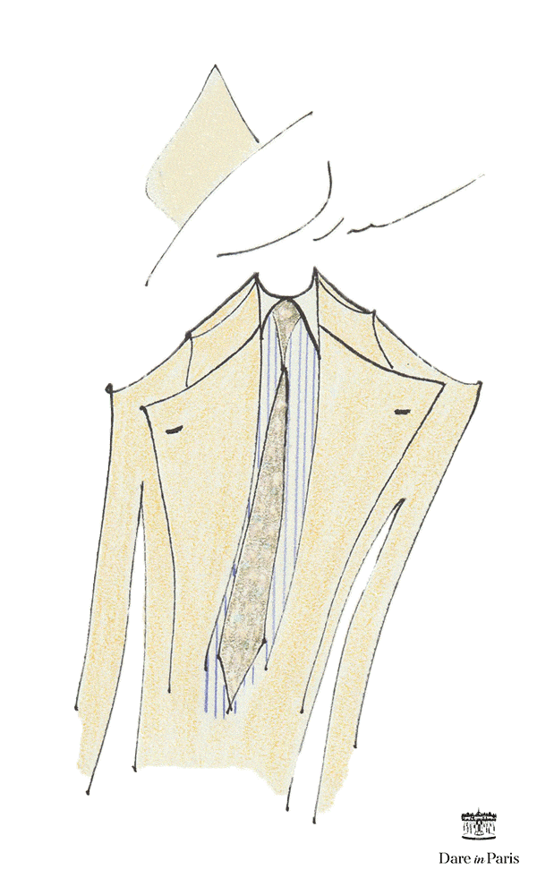Idée d'association cravate vert olive costume droit