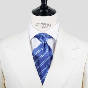 Cravate club bleu clair – Soie tissée 3 plis artisanale