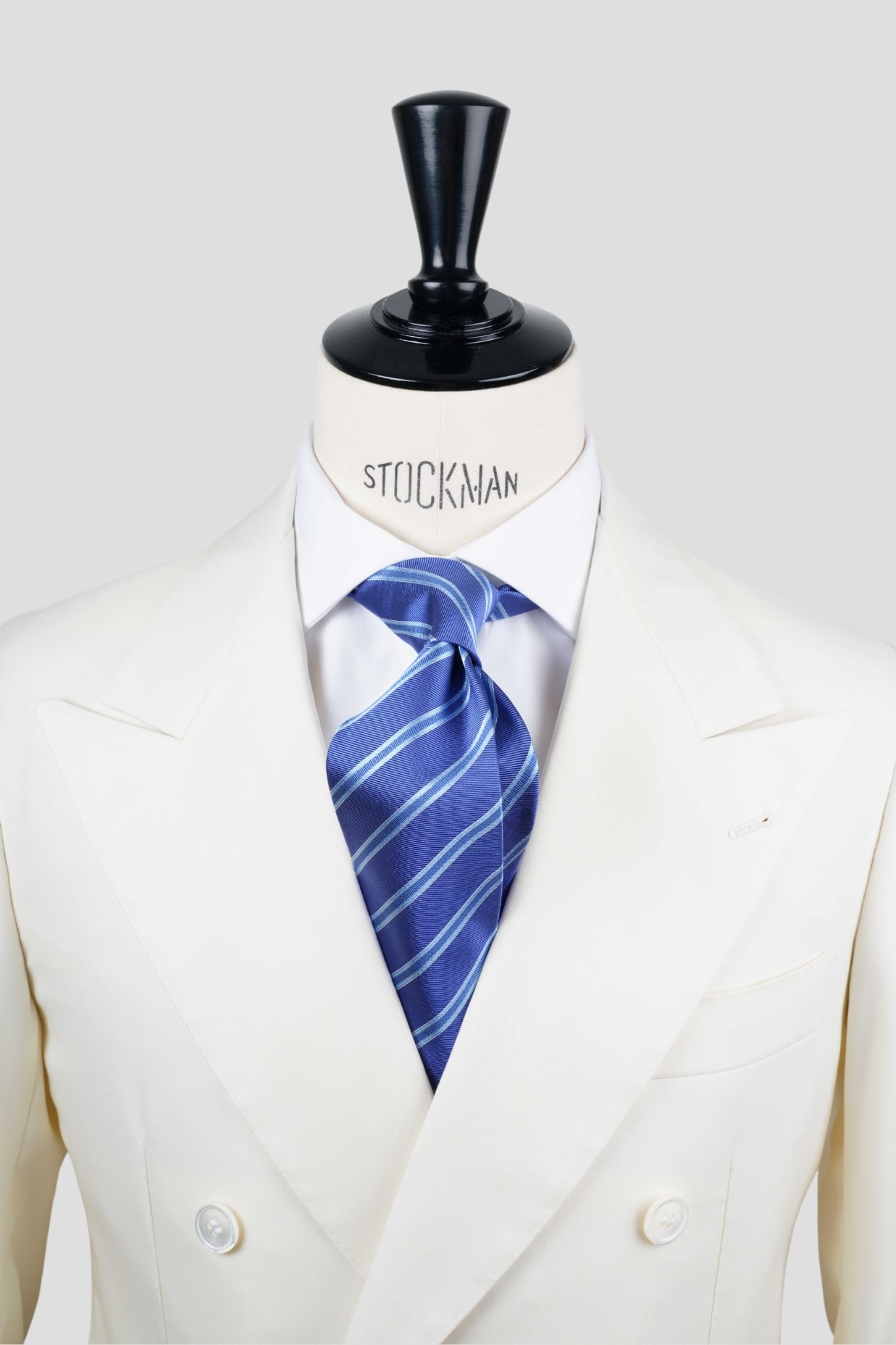 Cravate club bleu clair - Soie tissée 3 plis artisanale