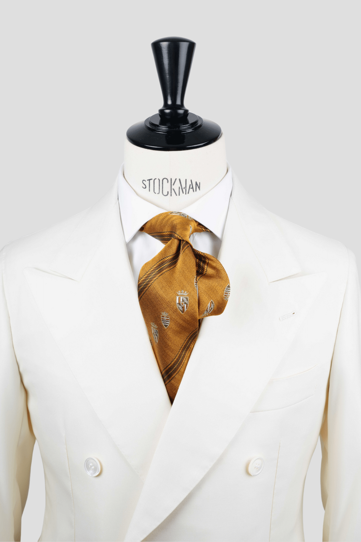 Cravate marron à rayures - Soie tissée 3 plis artisanale