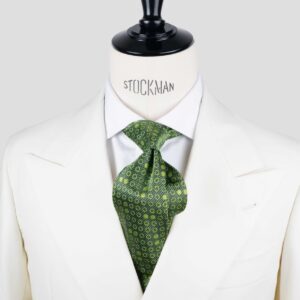 Cravate 7 plis verte – Soie tissée – fait main à Paris