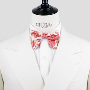 Nœud papillon rose soie imprimée – Le Plongeant – Fait main à Paris