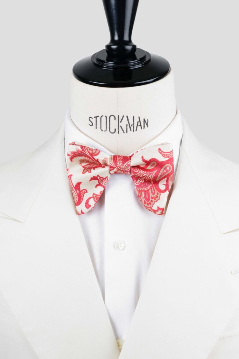 Nœud papillon rose soie imprimée – Le Plongeant – Fait main à Paris