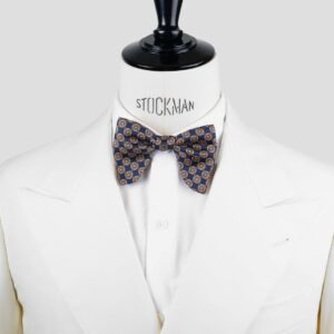 Nœud papillon bleu soie imprimée – Le Plongeant – Fait main à Paris