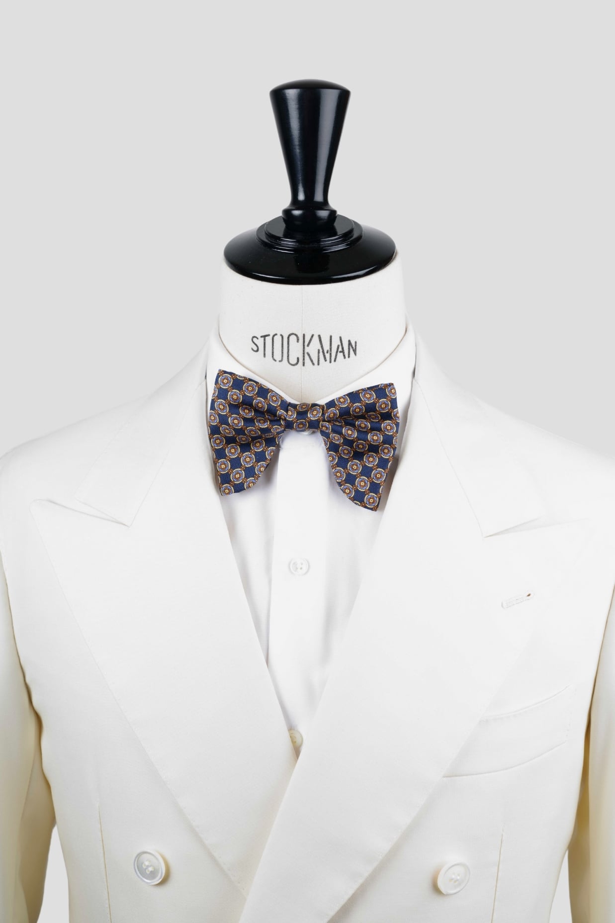 Nœud papillon bleu soie imprimée – Le Plongeant – Fait main à Paris