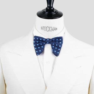 Nœud papillon bleu ciel à pois soie imprimée – Le Plongeant – Fait main à Paris