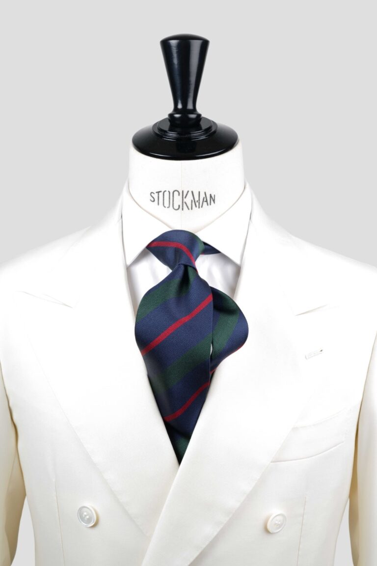 Cravate rayures – Soie tissée 3 plis artisanale