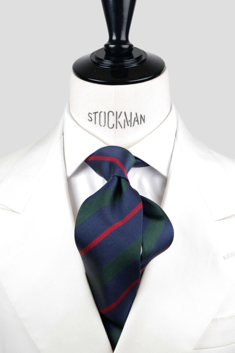 Cravate rayures – Soie tissée 3 plis artisanale