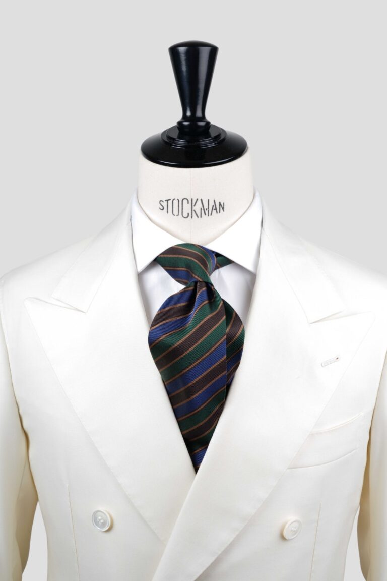 Cravate multi rayures - Soie tissée 3 plis artisanale