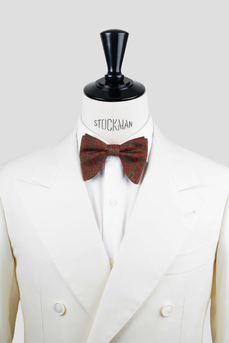 Nœud papillon orange soie imprimée – Le Plongeant – Fait main à Paris