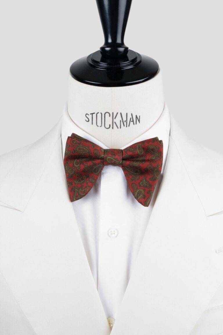 Nœud papillon orange soie imprimée – Le Plongeant – Fait main à Paris