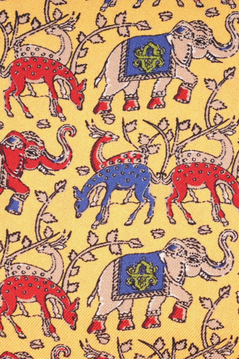 Echarpe soie jaune - Fait main en Italie