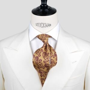 Cravate 7 plis – Soie imprimée madder – fait main en Italie