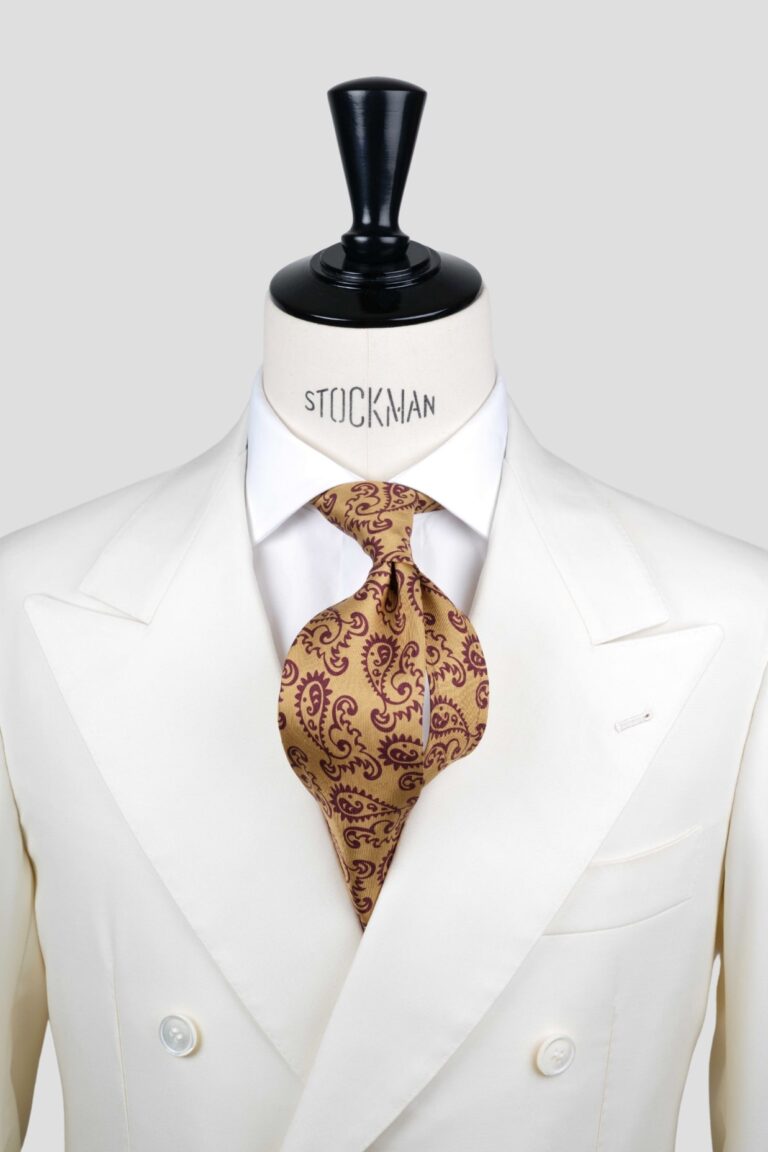 Cravate 7 plis - Soie imprimée madder - fait main en Italie