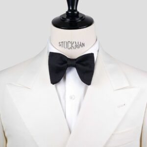 Nœud papillon formel noir soie piquée – Le Plongeant – Fait main à Paris