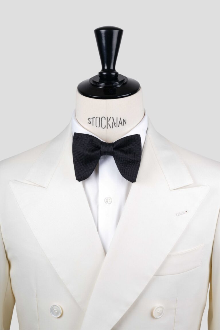 Nœud papillon formel noir soie piquée - Le Plongeant - Fait main à Paris