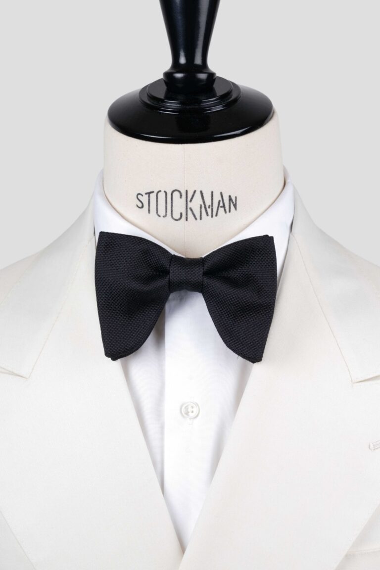 Nœud papillon formel noir soie piquée - Le Plongeant - Fait main à Paris