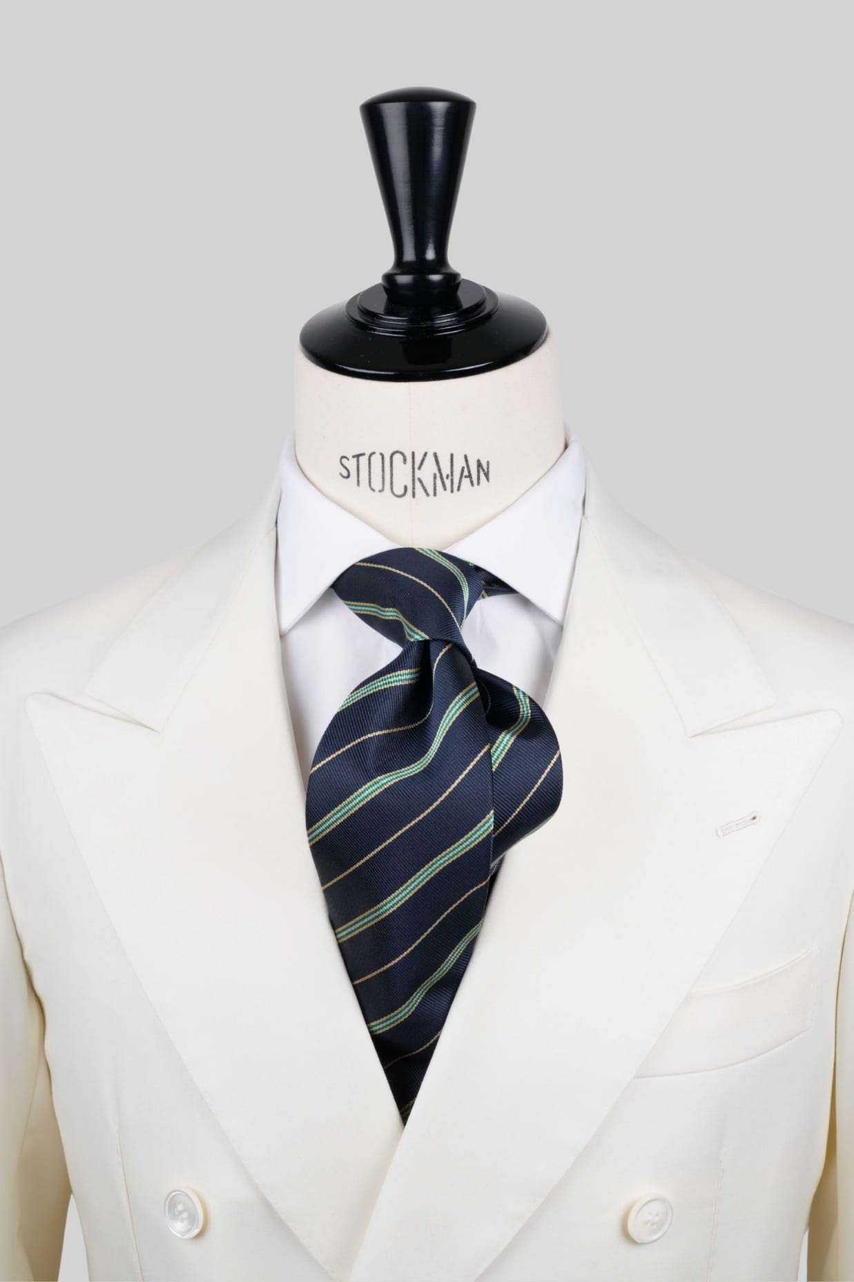 Cravate club bleu - Soie tissée 3 plis artisanale