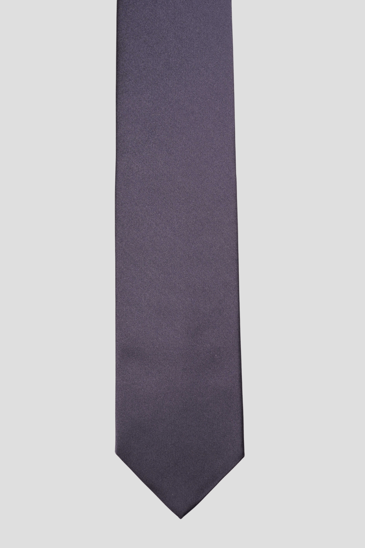 Cravate bleu marine unie - Soie satin 3 plis - Faite main à Paris