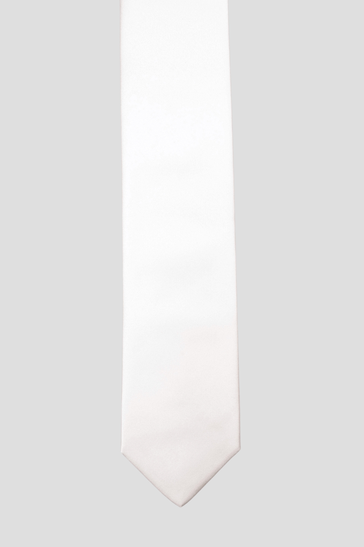 Cravate blanche unie – Soie satin 3 plis - Faite main à Paris