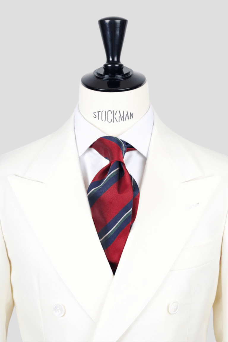 Cravate bordeaux à rayures - Soie tissée 3 plis artisanale