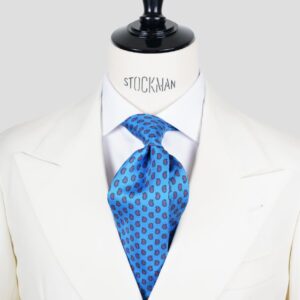 Cravate bleu clair à motif cachemire – Soie imprimée 3 plis