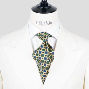 Cravate jaune – Soie imprimée 3 plis artisanale