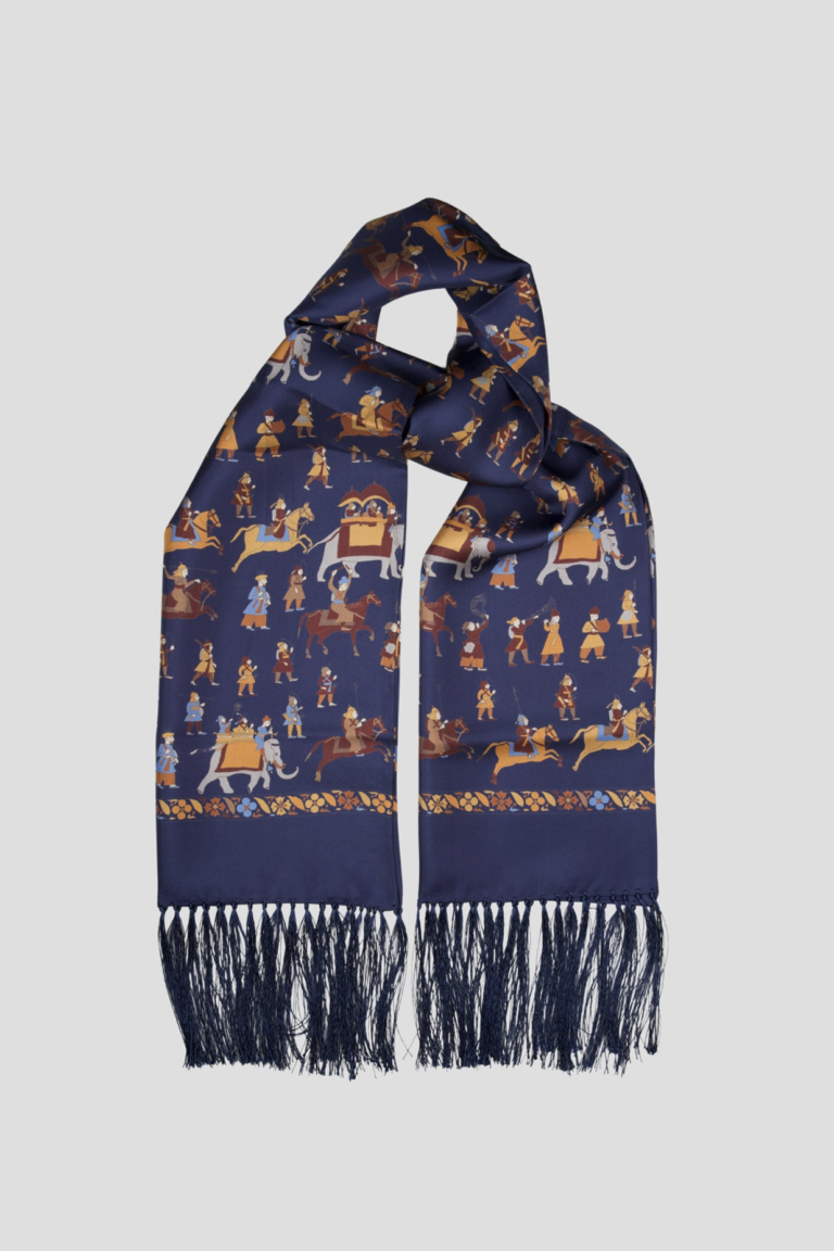 Foulard soie classique bleu marine - Fait main en Italie