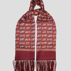 Echarpe soie bordeaux – Fait main en Italie