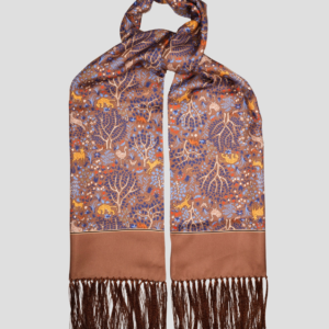 Echarpe soie marron – Fait main en Italie