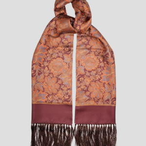 Echarpe soie marron foncé – Fait main en Italie