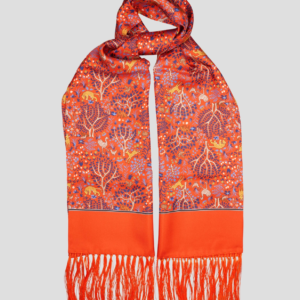 Echarpe soie orange – Fait main en Italie