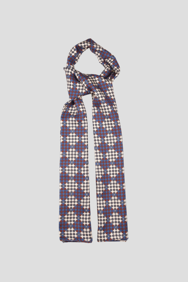Midnight blue silk scarf for men, paisley tube scarf, hand-rolled edges, Dare in Paris