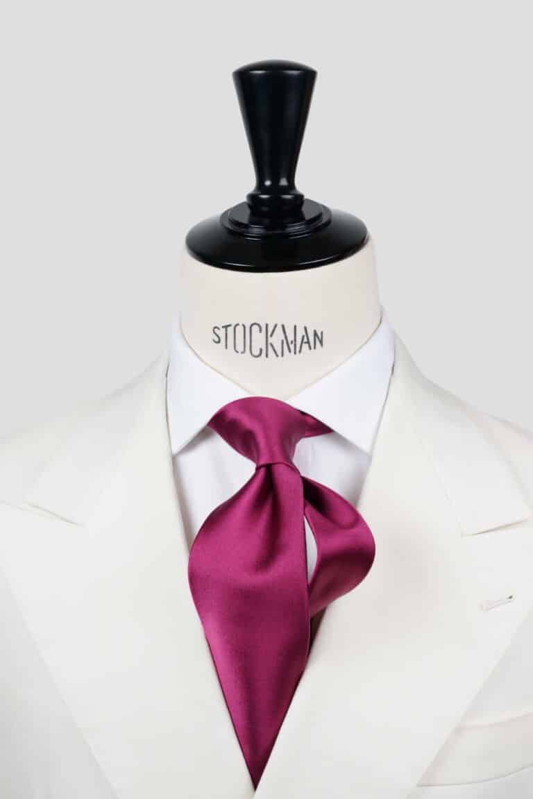 Cravate bordeaux uni – Soie satin 3 plis - Faite main à Paris