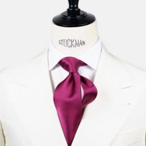 Cravate bordeaux uni – Soie satin 3 plis – Faite main à Paris