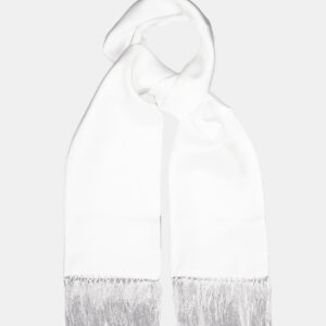 Foulard en soie blanc, satin uni – Fait main en Italie