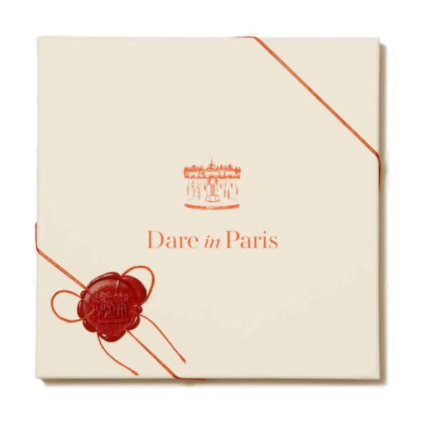 Dare in Paris case for a silk scarf, sealed with red wax